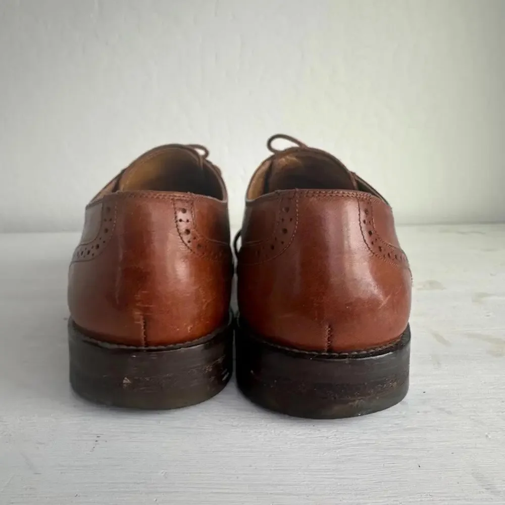Cole Haan Cap Toe Oxford Shoes Men's 8.5  Balmoral Brown‎ Leather MADE IN ITALY